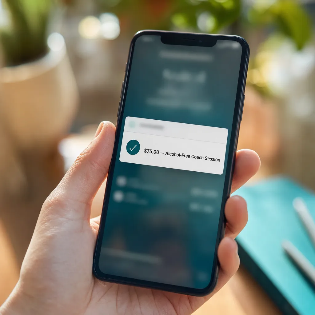 Your first paid session: payment received on the reader's phone